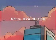 探寻CSGO，哪个箱子能开出好货