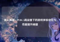 深入揭秘，PUBG 3高设置下的游戏体验优化与性能提升秘籍