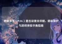 绝地求生（PUBG）匿名设置全攻略，隐私保护与游戏体验平衡指南