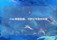 PUBG举报指南，守护公平竞技环境