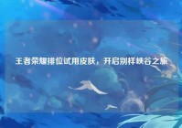 王者荣耀排位试用皮肤，开启别样峡谷之旅
