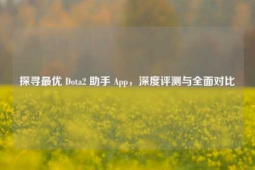探寻最优 Dota2 助手 App，深度评测与全面对比